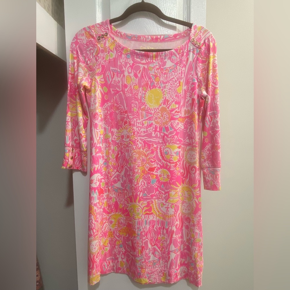 Lilly Pulitzer Pink & Yellow 3/4 Sleeve Dress